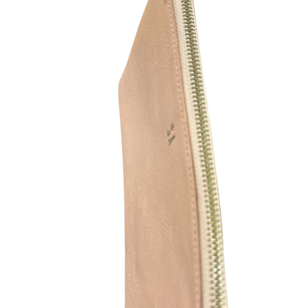 Madewell leather pouch clutch with card slots coin pouch zipper closure pink - Picture 5 of 7